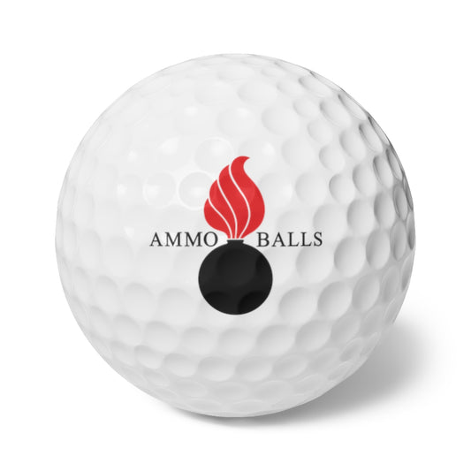 Basic USAF AMMO Red and Black Pisspot AMMO BALLS Logo Golf Balls, 6pcs