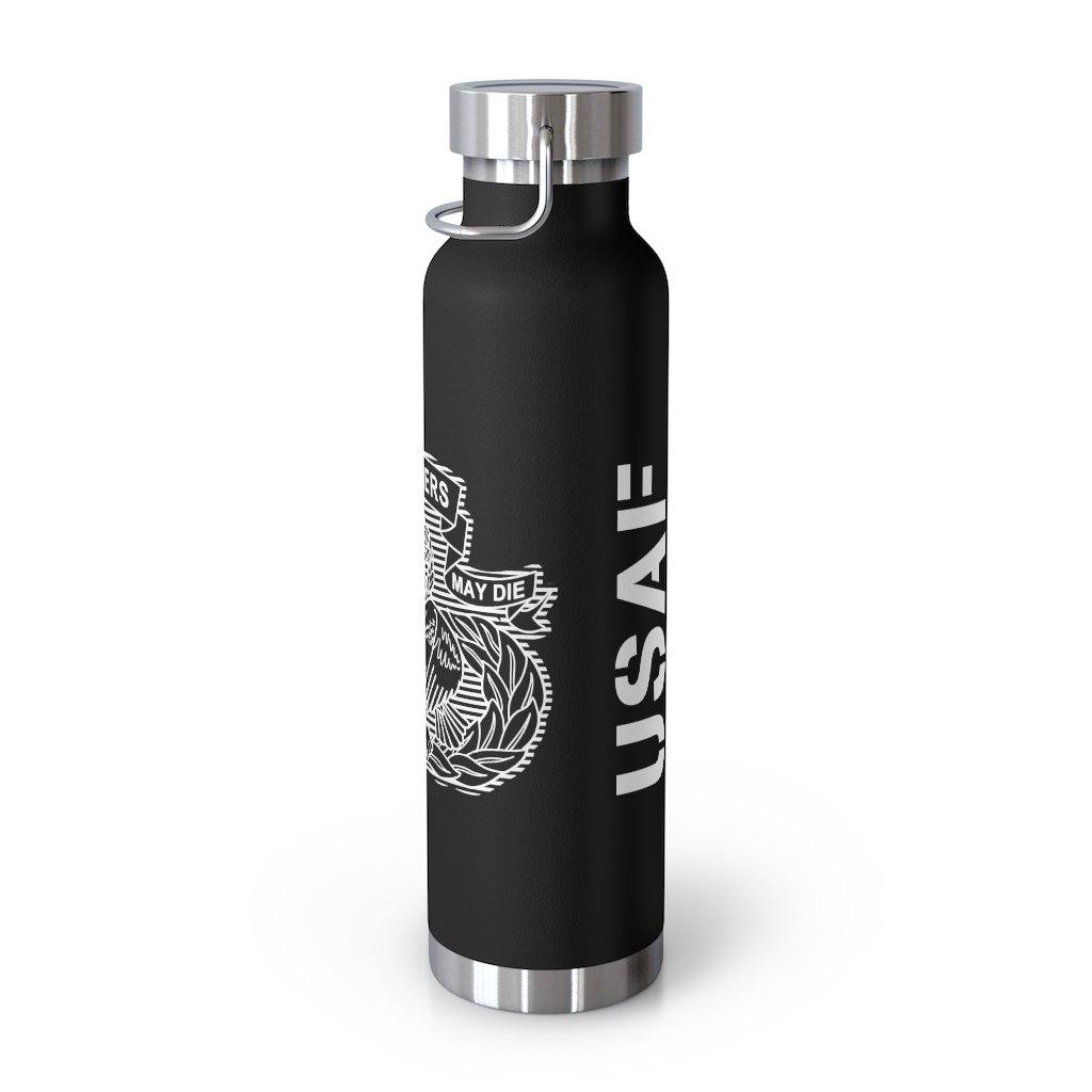 USAF AMMO Old School We Live So Others May Die Maintenance Badge 22oz Vacuum Insulated Dark Bottle Tumbler - AMMO Pisspot IYAAYAS Gear