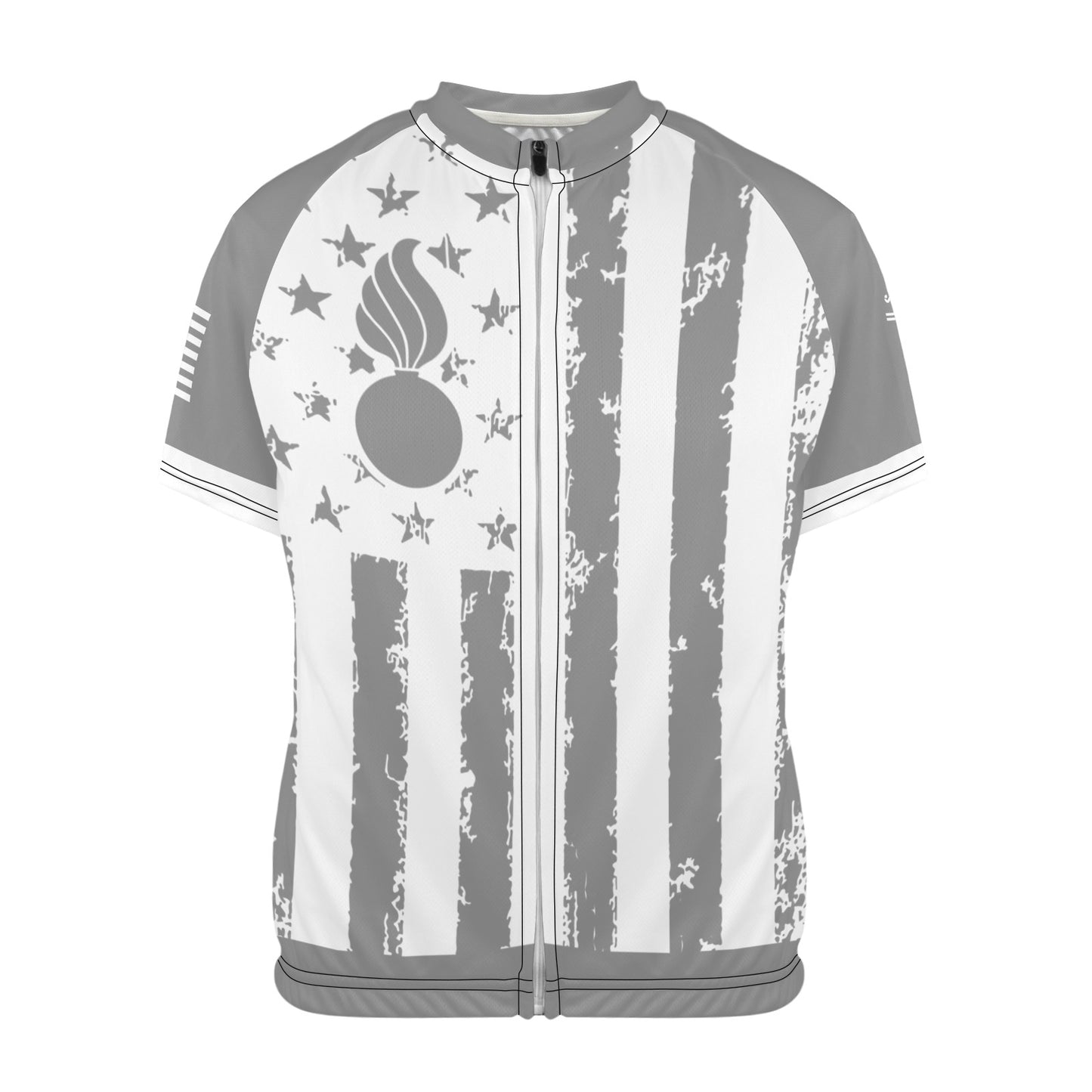 USAF AMMO Veteran White and Grey Flag Mens Cycling Jersey