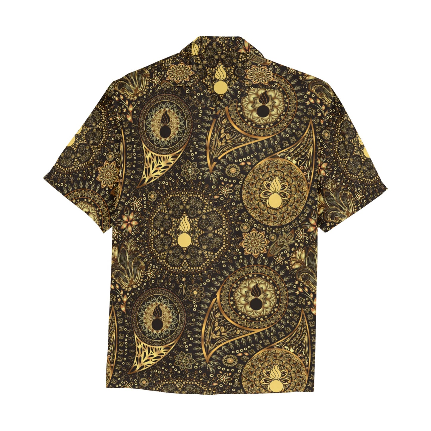 USAF AMMO Gold and Pisspots Pattern Mens Left Chest Pocket Hawaiian Shirt