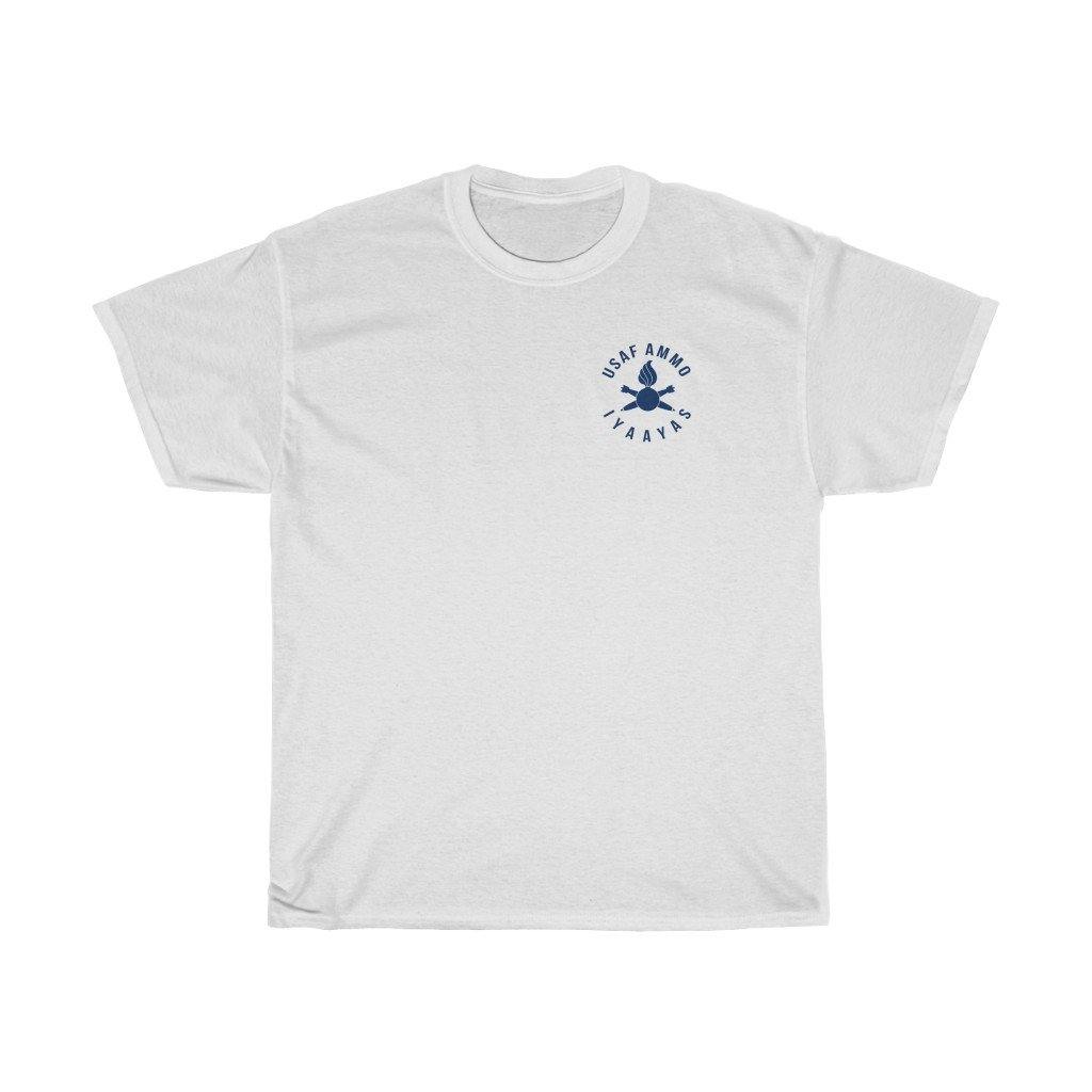 USAF AMMO Veteran Vertical American Flag F-15s Pisspot Crossed MK-82 Bombs Munitions Unisex Gift T-Shirt - AMMO Pisspot IYAAYAS Gear