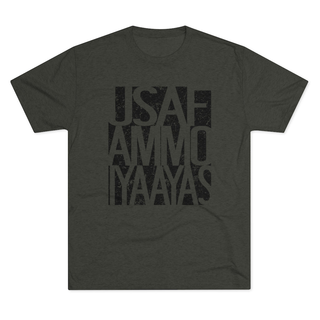 USAF AMMO IYAAYAS In A Black Box Unisex Tri-Blend T-Shirt
