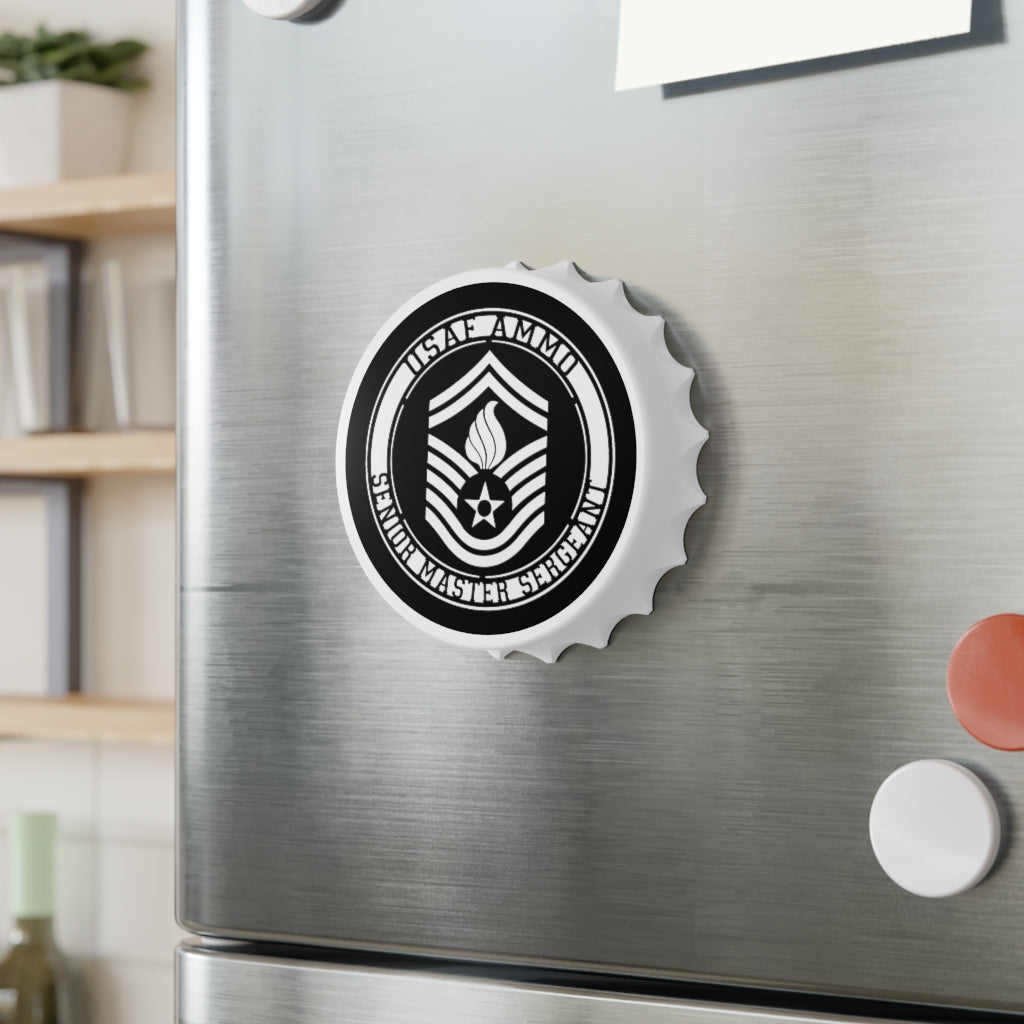 USAF AMMO Senior Master Sergeant E-8 Rank Stripe With Pisspot Logo Magnetic Bottle Cap Opener