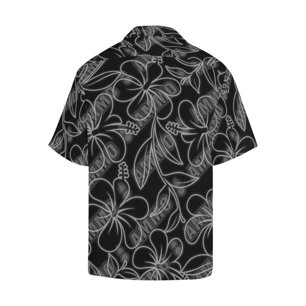 AMMO Hawaiian Shirt Black With Flowers and Diagonal AMMO and Pisspots - AMMO Pisspot IYAAYAS Gear