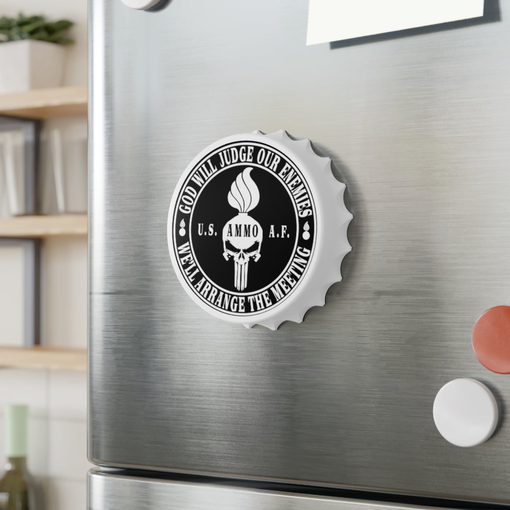 USAF AMMO Punisher Pisspot God Will Judge Our Enemies Magnetic Bottle Cap Opener