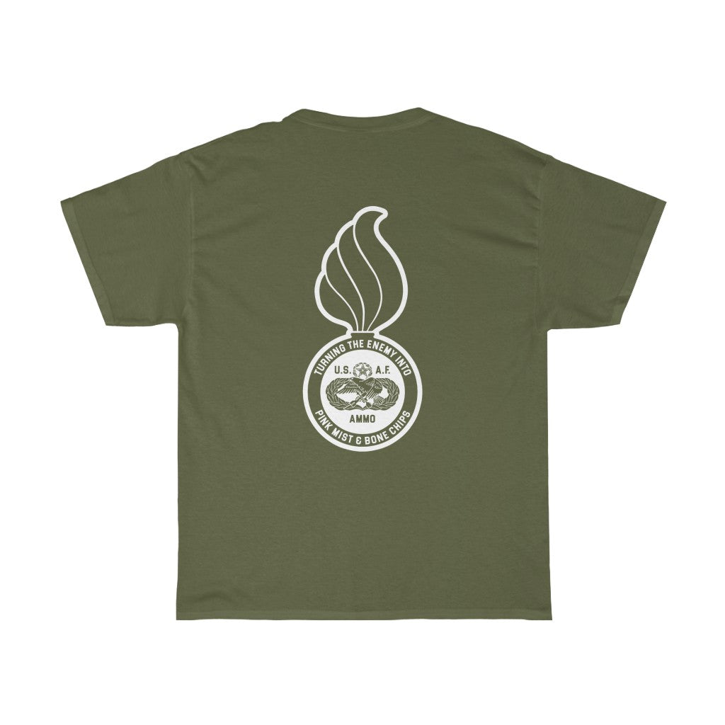 AMMO Pisspot Old Maintenance Badge Turning The Enemy Into Pink Mist and Bone Chips Unisex Gift T-Shirt