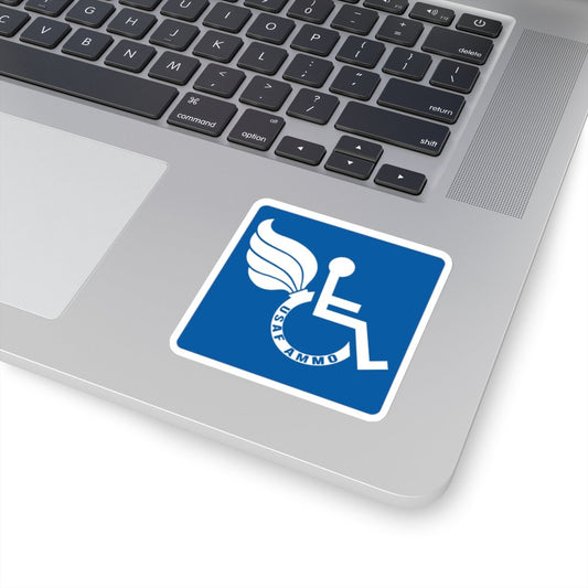 USAF AMMO Pisspot Wheelchair Disabled Veteran Words In Wheel IYAAYAS Gift Kiss-Cut Stickers