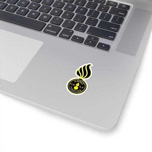 USAF AMMO Pisspot With AMMO Coin Inside Black Yellow Die Cut Sticker - AMMO Pisspot IYAAYAS Gear