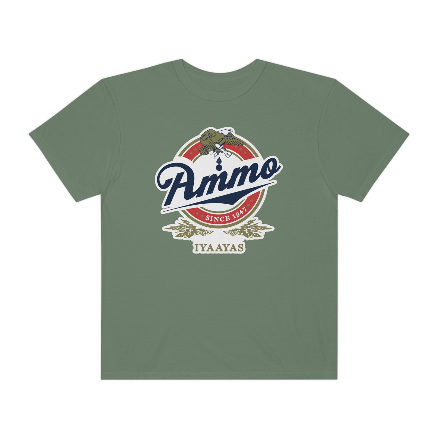 AMMO Miller Style Logo Pisspot IYAAYAS Unisex Garment-Dyed T-shirt