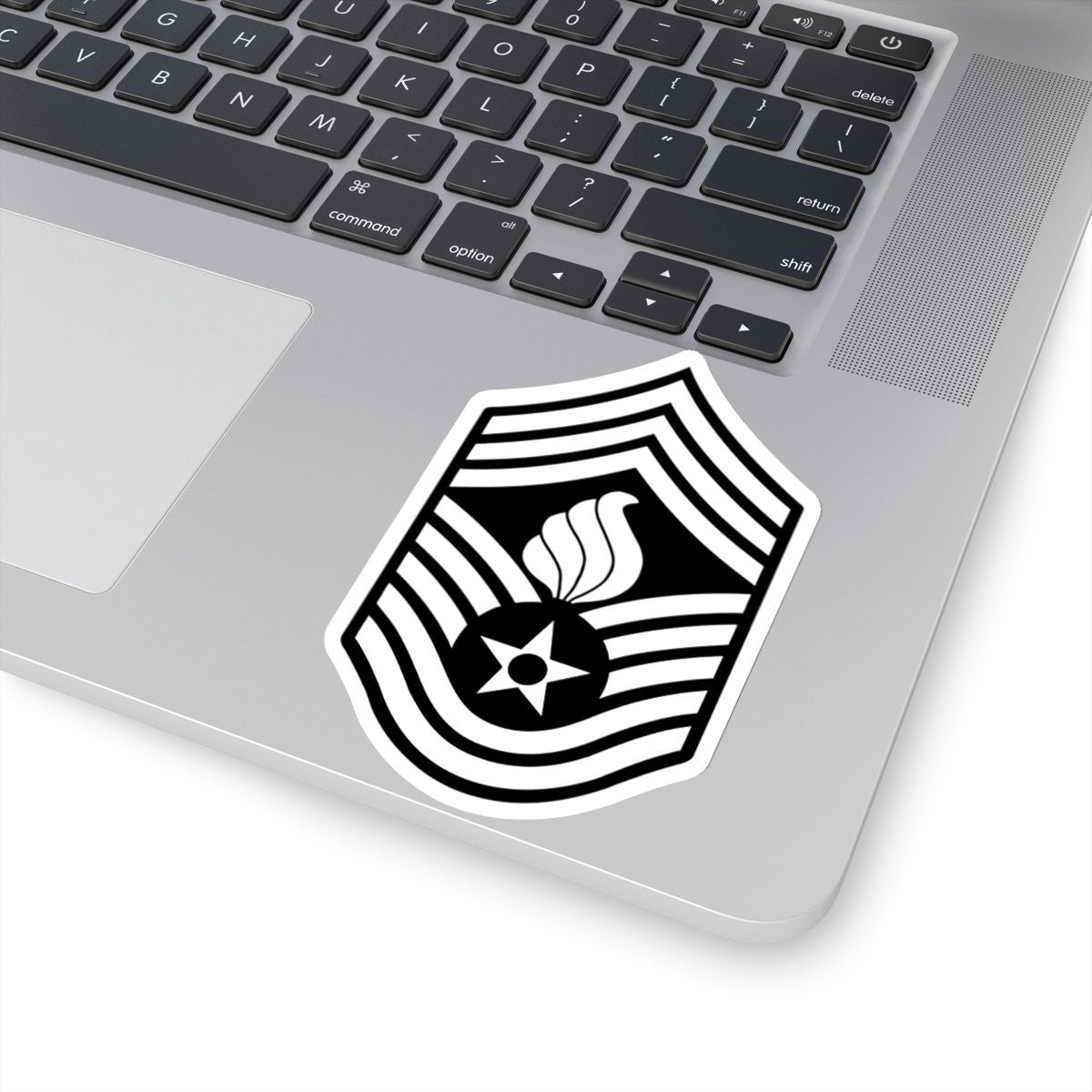 USAF AMMO Chief Master Sergeant CMSgt E-9 Rank Black and White Kiss-Cut Vinyl Indoor Stickers