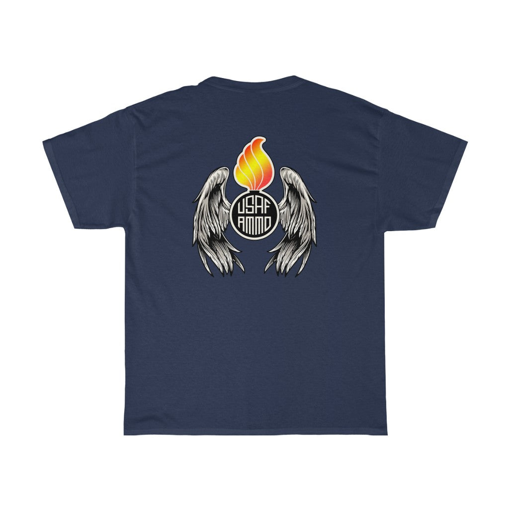 AMMO Pisspot With Two Wings and Circle USAF AMMO Logo Unisex Heavy Cotton Tee