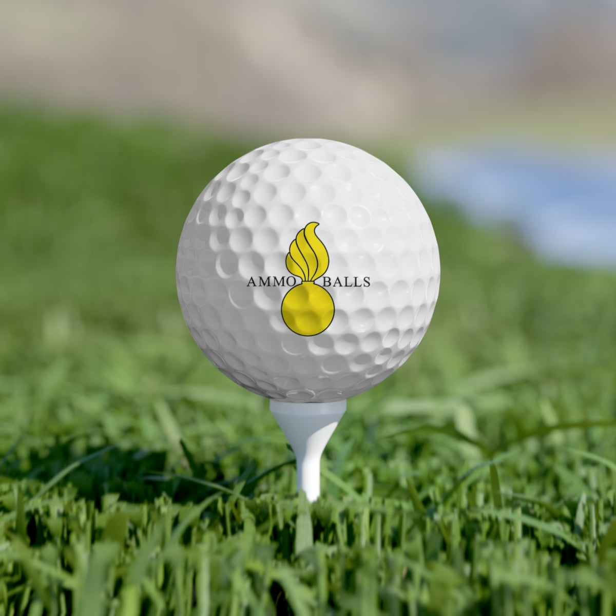 Basic USAF AMMO Yellow Pisspot AMMO BALLS Logo Golf Balls, 6pcs