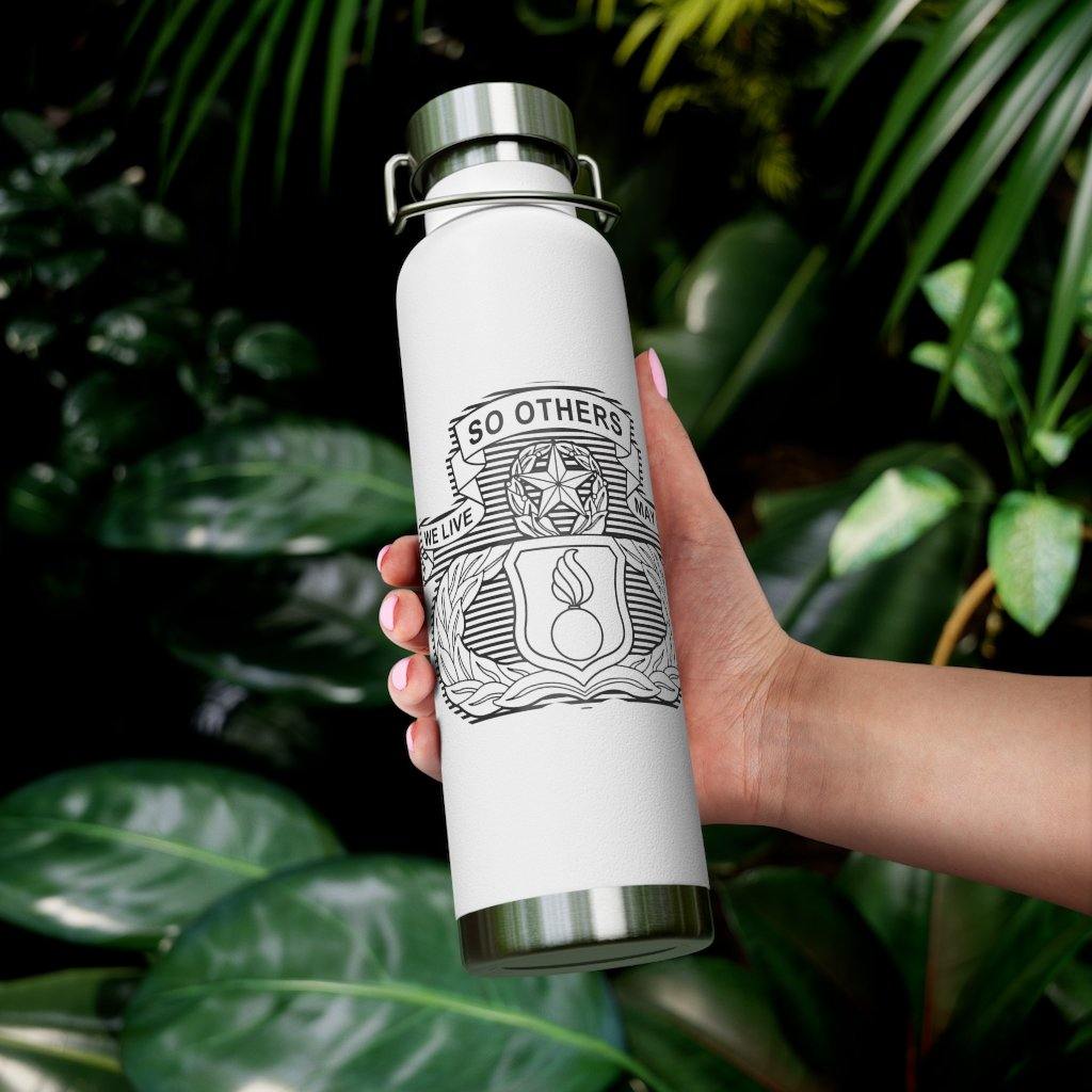 USAF AMMO New AMMO Maintenance Badge We Live So Others May Die  22oz Vacuum Insulated White Bottle Tumbler - AMMO Pisspot IYAAYAS Gear
