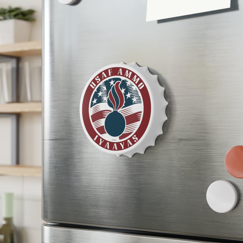 AMMO IYAAYAS Circular Flag Pisspot Munitions Systems Specialist Pride Logo Magnetic Bottle Cap Opener
