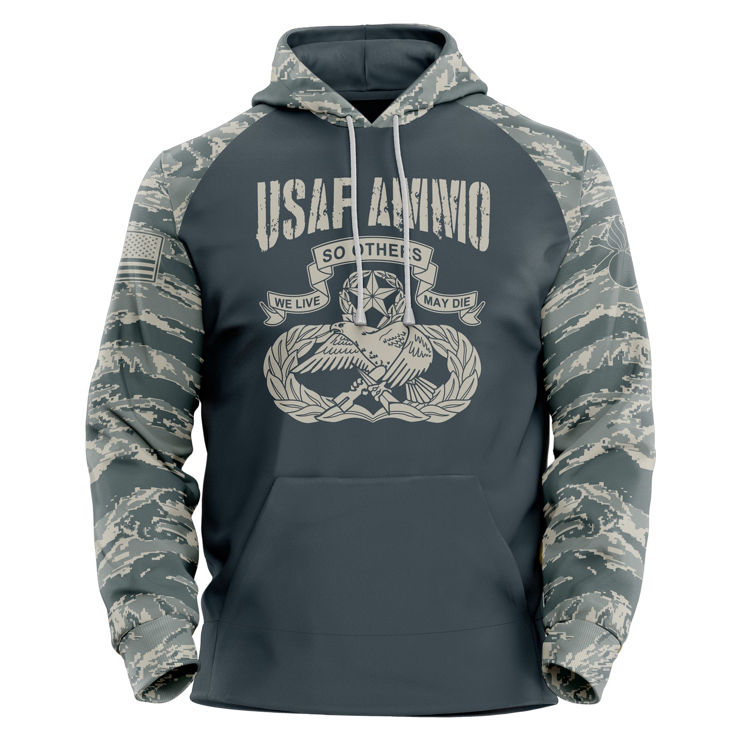 USAF AMMO ABU Pattern Camouflage Punisher Old AMMO Badge Unisex All Over Print Hoodie