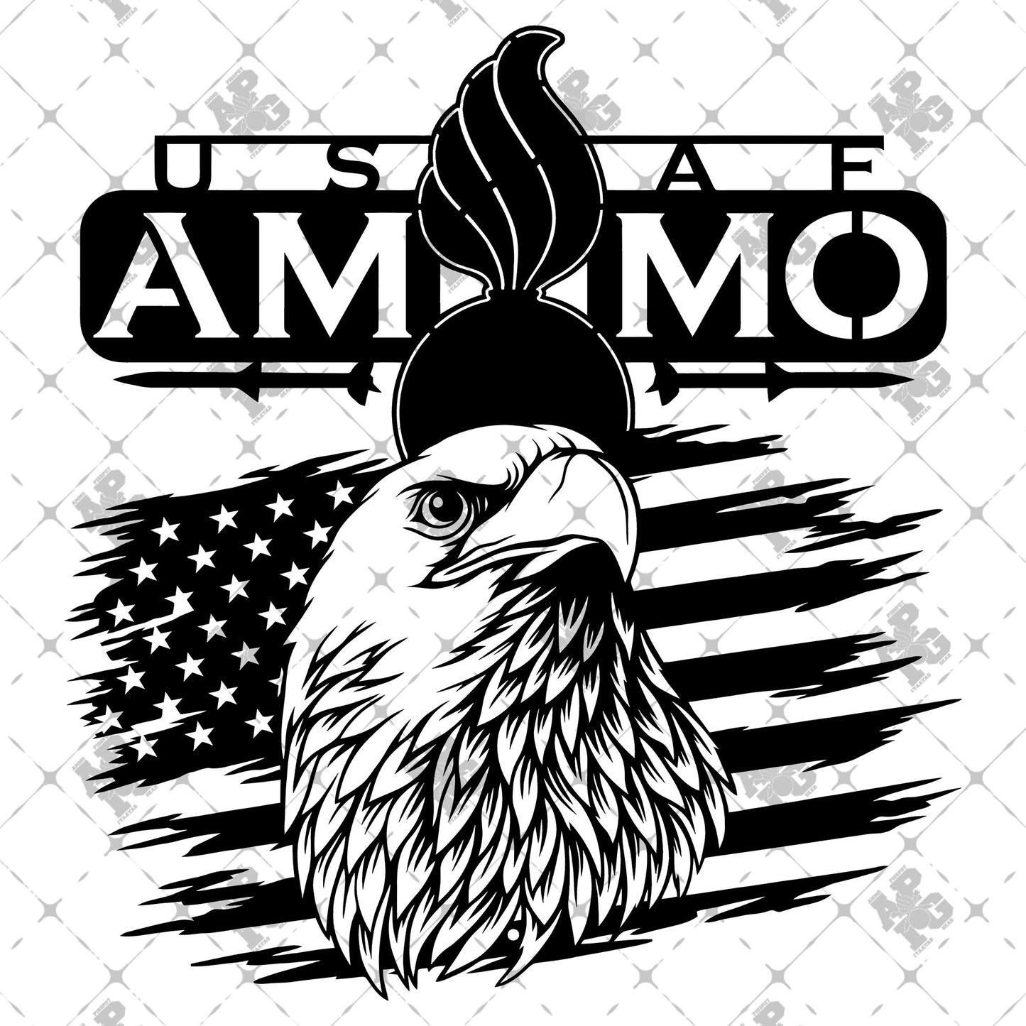 USAF AMMO Eagle Head American Flag Pisspot Missile Silhouettes Outdoor and Indoor Vinyl Kiss Cut Stickers