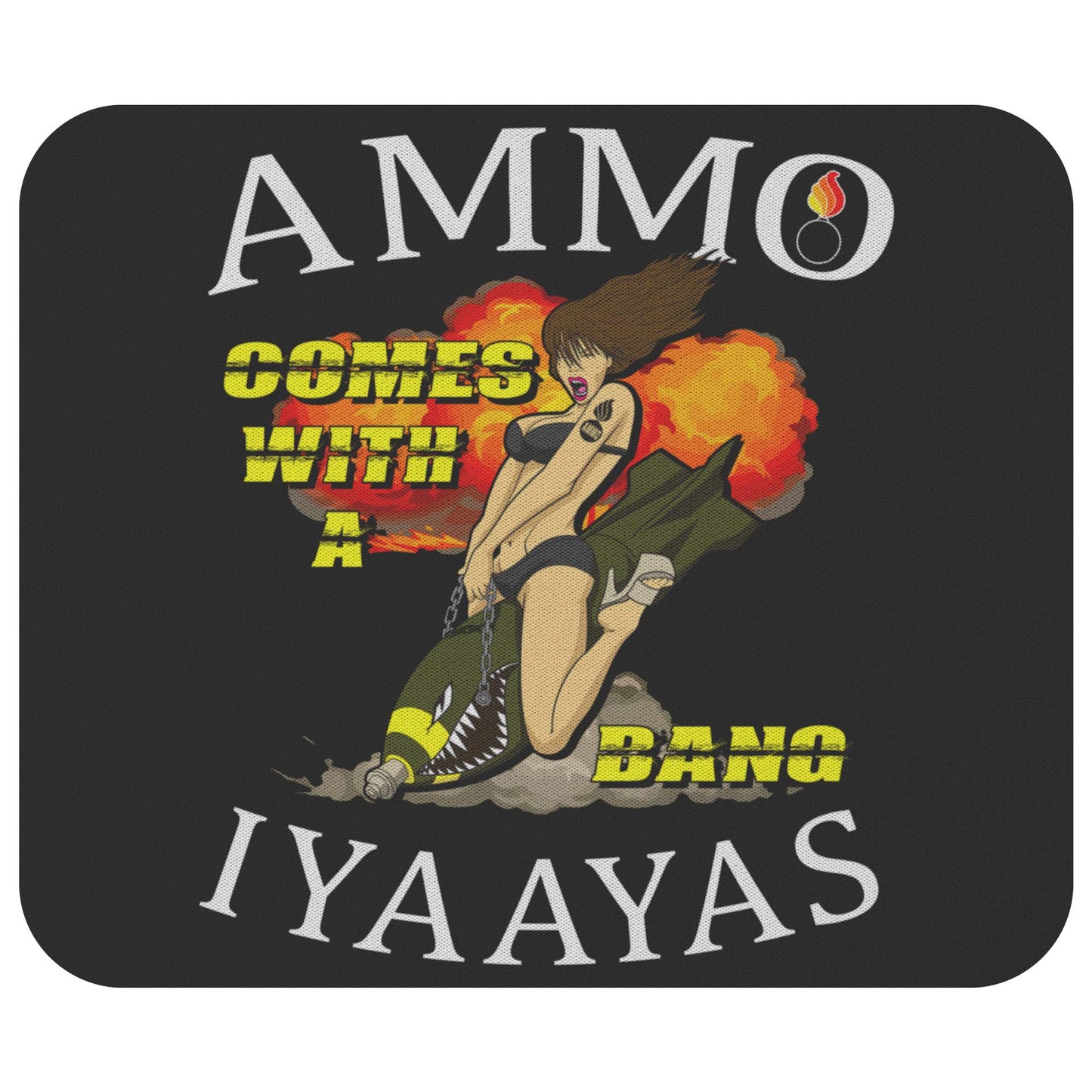 AMMO Girl Riding Bomb Comes With A Bang IYAAYAS Pisspot Mousepad