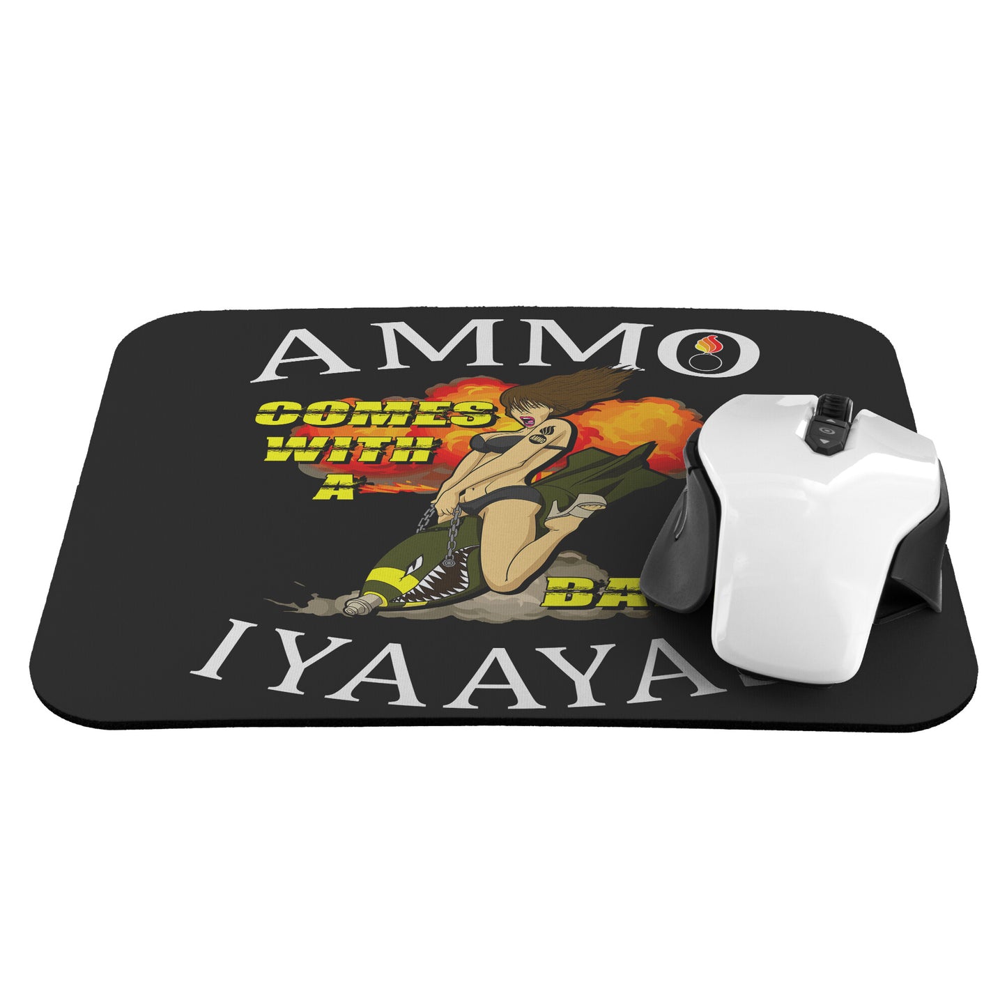 AMMO Girl Riding Bomb Comes With A Bang IYAAYAS Pisspot Mousepad