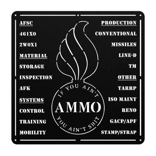 AMMO Pisspot With All Shops Frame Die Cut Hanging Metal Wall Sign