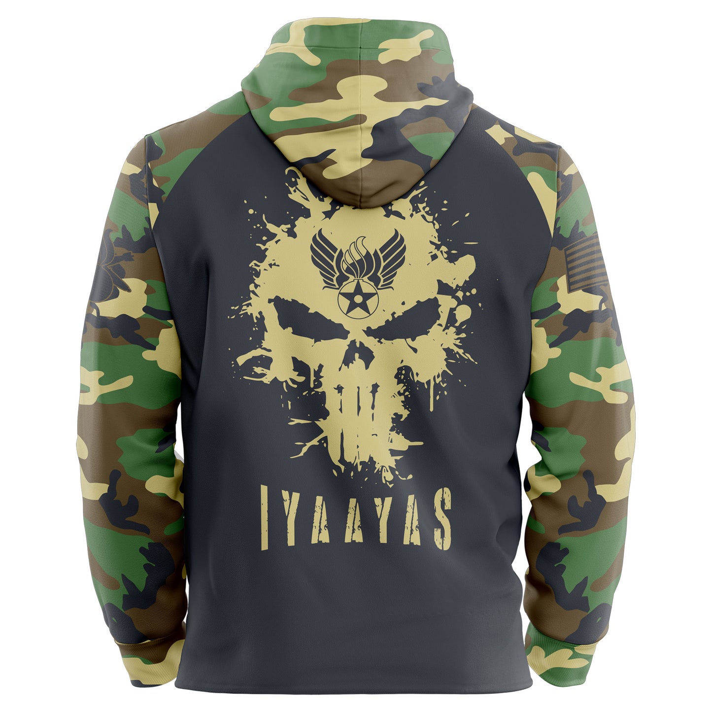 USAF AMMO BDU Pattern Camouflage Punisher Old AMMO Badge Unisex All Over Print Hoodie