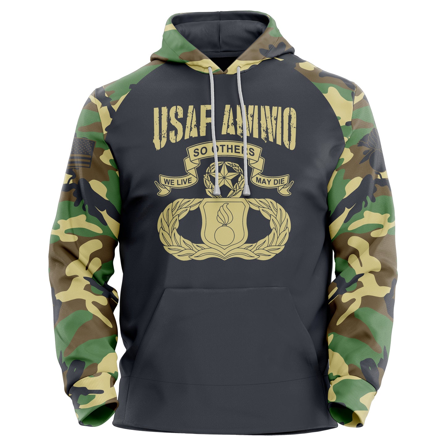 USAF AMMO BDU Pattern Camouflage Punisher New AMMO Badge Unisex All Over Print Hoodie