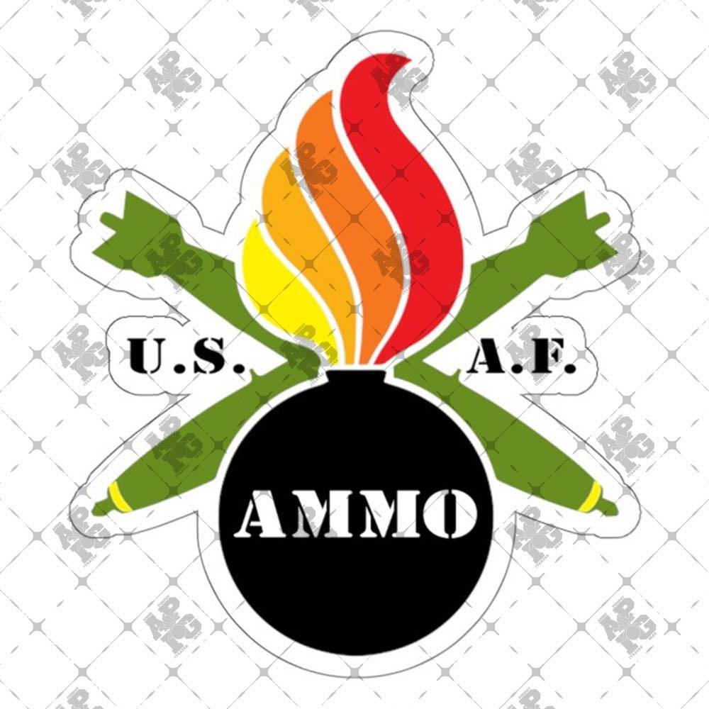 Colored Pisspot Crossed MK-82 bombs USAF AMMO Outdoor and Indoor Vinyl Kiss Cut Stickers - AMMO Pisspot IYAAYAS Gear