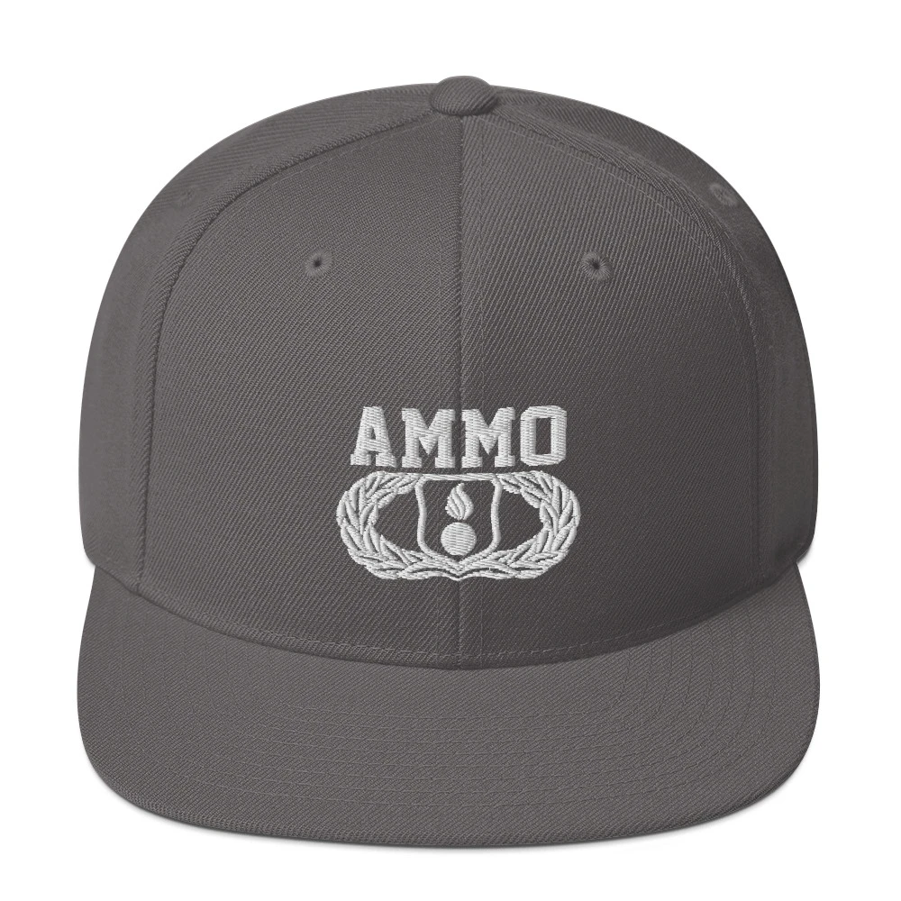 AMMO Basic Munitions Occupational Badge with Pisspot and AMMO word Unisex Snapback Hat - AMMO Pisspot IYAAYAS Gear
