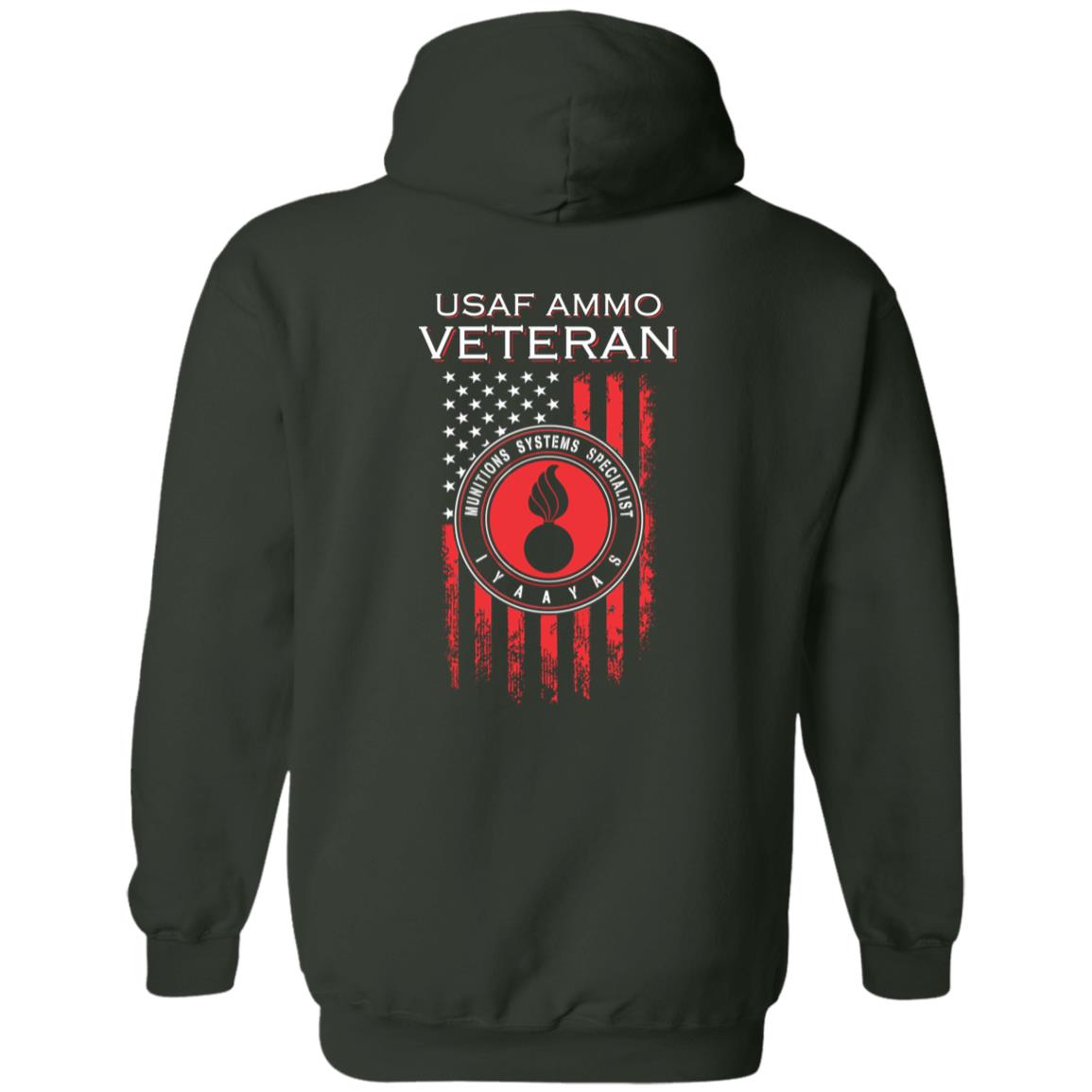 USAF AMMO Veteran Vertical Flag Round Pisspot Logo Munitions Gift Unisex Pullover Hoodie