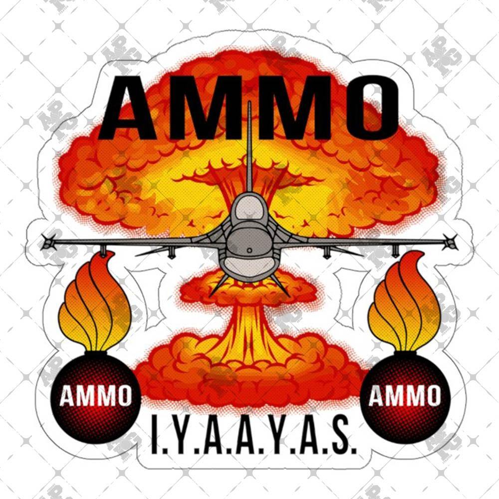 Mushroom Cloud Two Pisspots AMMO IYAAYAS Outdoor and Indoor Vinyl Kiss Cut Stickers - AMMO Pisspot IYAAYAS Gear