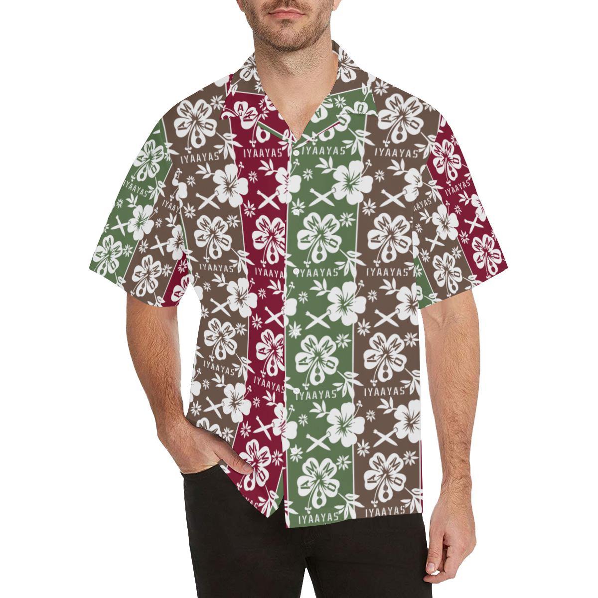 AMMO Hawaiian Shirt Vertical Rows of Flowers AMMO and IYAAYAS - AMMO Pisspot IYAAYAS Gear