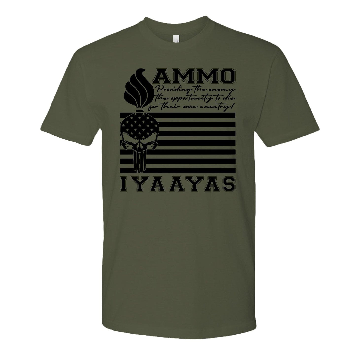 USAF AMMO Punisher Flag Motto IYAAYAS Munitions Heritage Unisex Gift T-Shirt - AMMO Pisspot IYAAYAS Gear