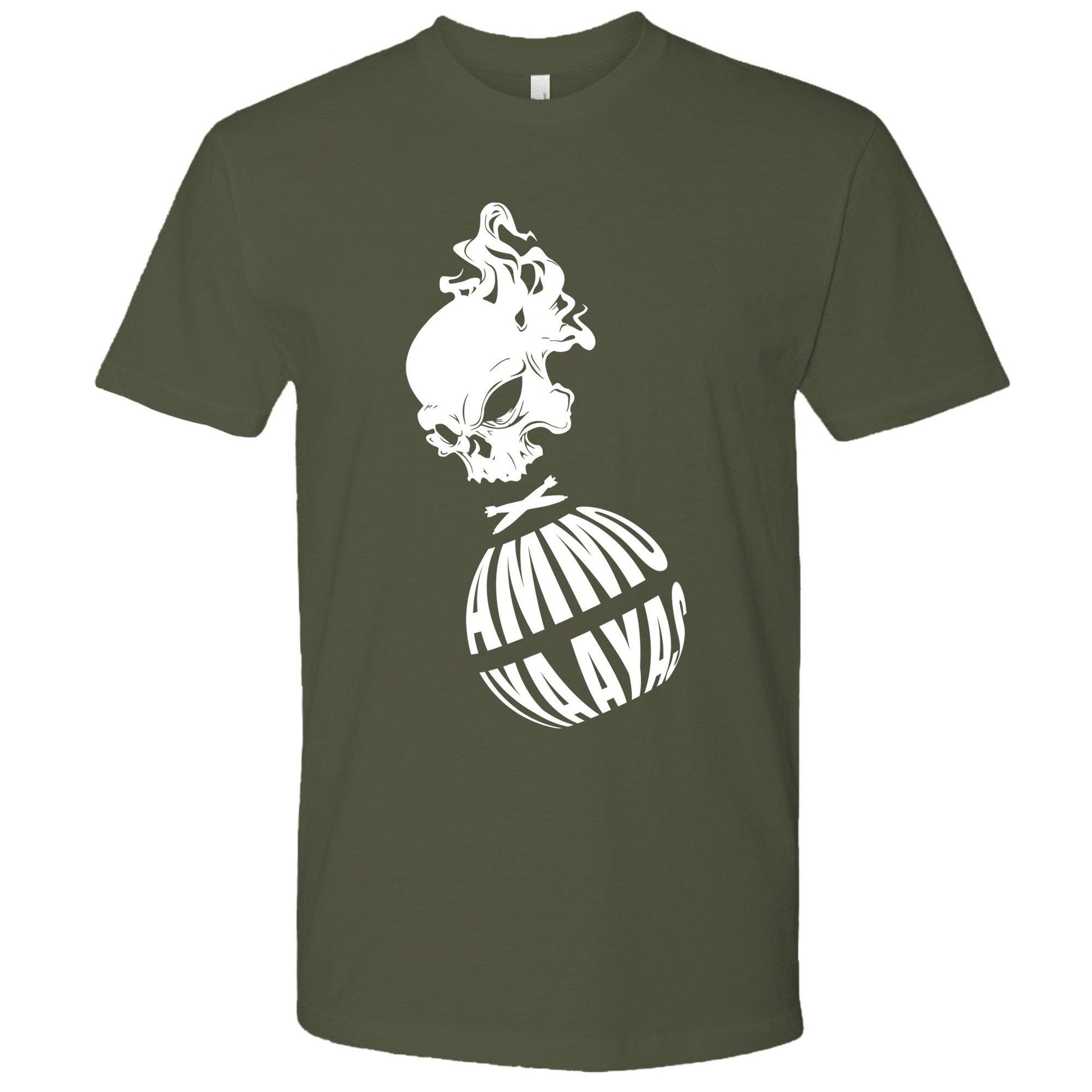 Smoke Skull AMMO IYAAYAS Pisspot Tilted Crossed Bombs Unisex Gift T-Shirt - AMMO Pisspot IYAAYAS Gear
