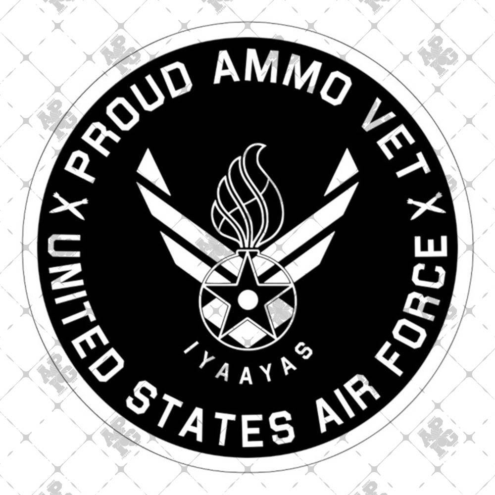 Proud AMMO Vet AF Vector Logo Combined With Pisspot Outdoor and Indoor Vinyl Kiss Cut Stickers - AMMO Pisspot IYAAYAS Gear