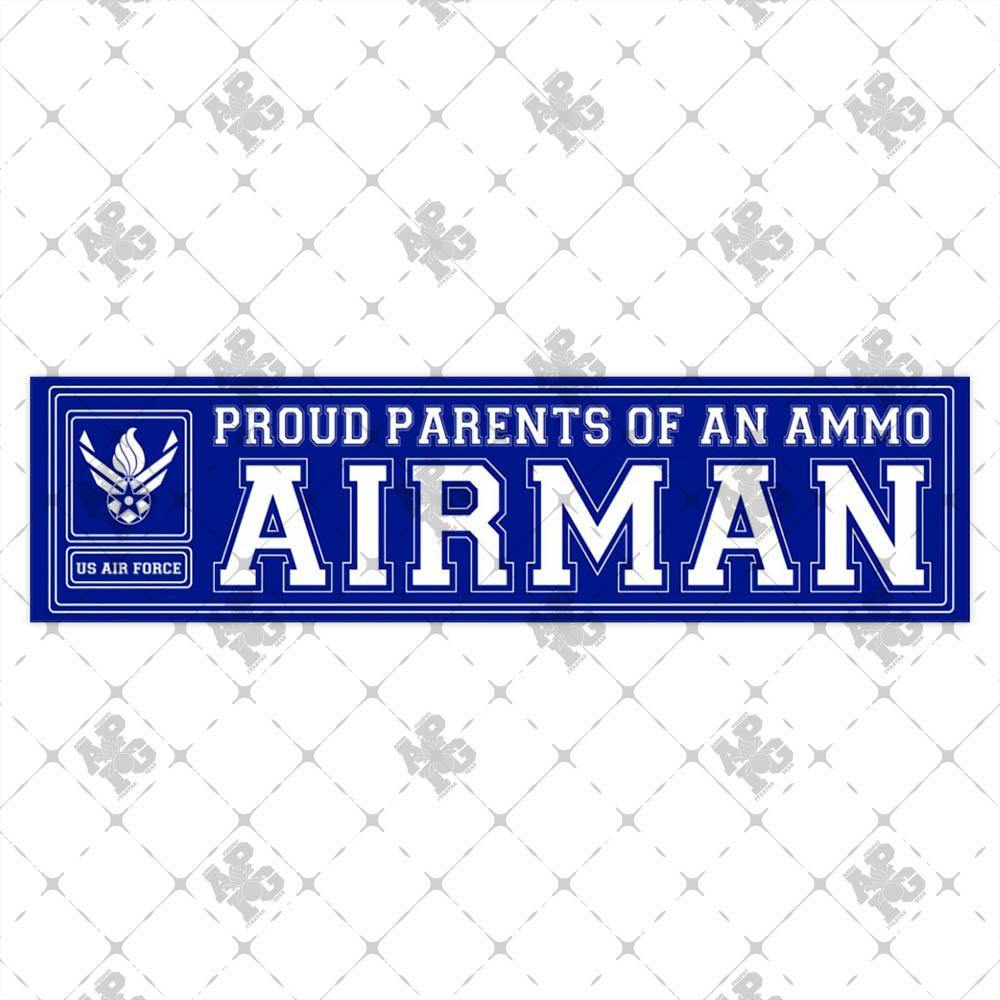 Proud Parents Of An AMMO Airman AF Vector Pisspot Logo Combined US Air Force Bumper Stickers - AMMO Pisspot IYAAYAS Gear
