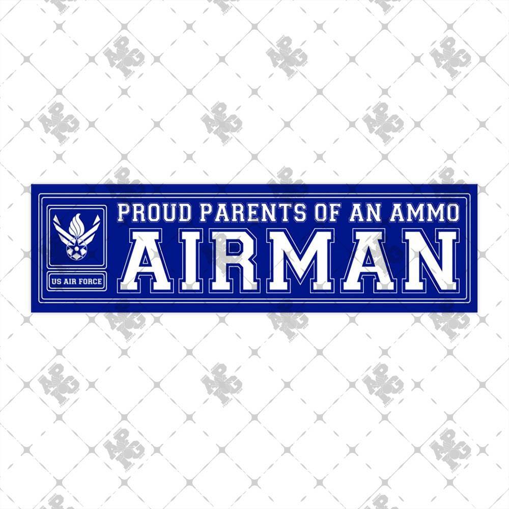 Proud Parents Of An AMMO Airman AF Vector Pisspot Logo Combined US Air Force Bumper Stickers - AMMO Pisspot IYAAYAS Gear