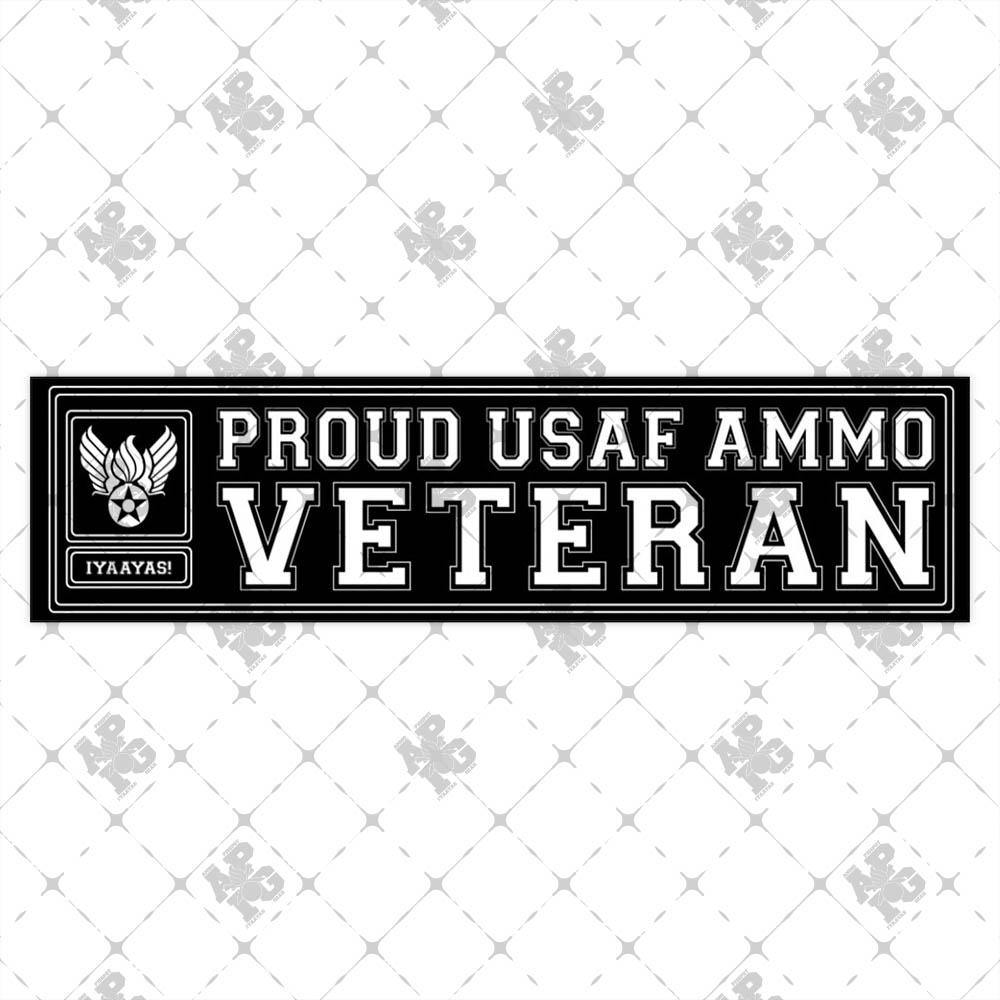 Proud USAF AMMO Veteran Hap Arnold Pisspot Logo Combined IYAAYAS Munitions Heritage Bumper Stickers - AMMO Pisspot IYAAYAS Gear