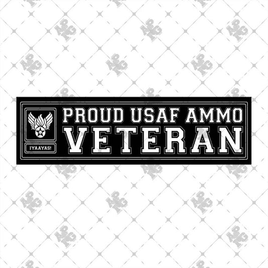 Proud USAF AMMO Veteran Hap Arnold Pisspot Logo Combined IYAAYAS Munitions Heritage Bumper Stickers - AMMO Pisspot IYAAYAS Gear