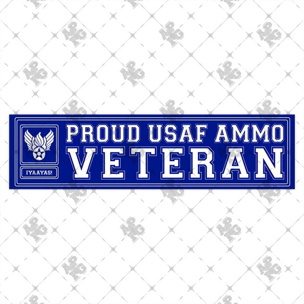 Proud USAF AMMO Veteran Hap Arnold Pisspot Logo Combined IYAAYAS Munitions Heritage Bumper Stickers - AMMO Pisspot IYAAYAS Gear