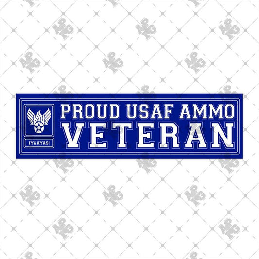 Proud USAF AMMO Veteran Hap Arnold Pisspot Logo Combined IYAAYAS Munitions Heritage Bumper Stickers - AMMO Pisspot IYAAYAS Gear