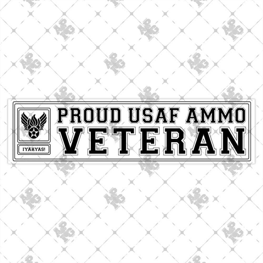 Proud USAF AMMO Veteran Hap Arnold Pisspot Logo Combined IYAAYAS Munitions Heritage Bumper Stickers - AMMO Pisspot IYAAYAS Gear