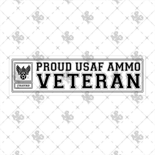 Proud USAF AMMO Veteran Hap Arnold Pisspot Logo Combined IYAAYAS Munitions Heritage Bumper Stickers - AMMO Pisspot IYAAYAS Gear