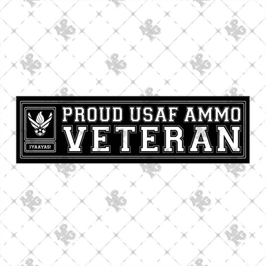 Proud USAF AMMO Veteran AF Vector Pisspot Logo Combined IYAAYAS Munitions Heritage Bumper Stickers - AMMO Pisspot IYAAYAS Gear