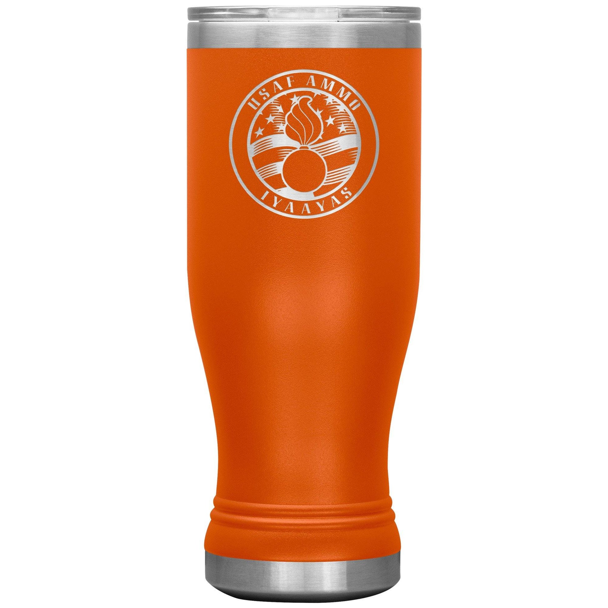 USAF AMMO IYAAYAS Pisspot American Flag Circle Logo 20oz tumbler - AMMO Pisspot IYAAYAS Gear