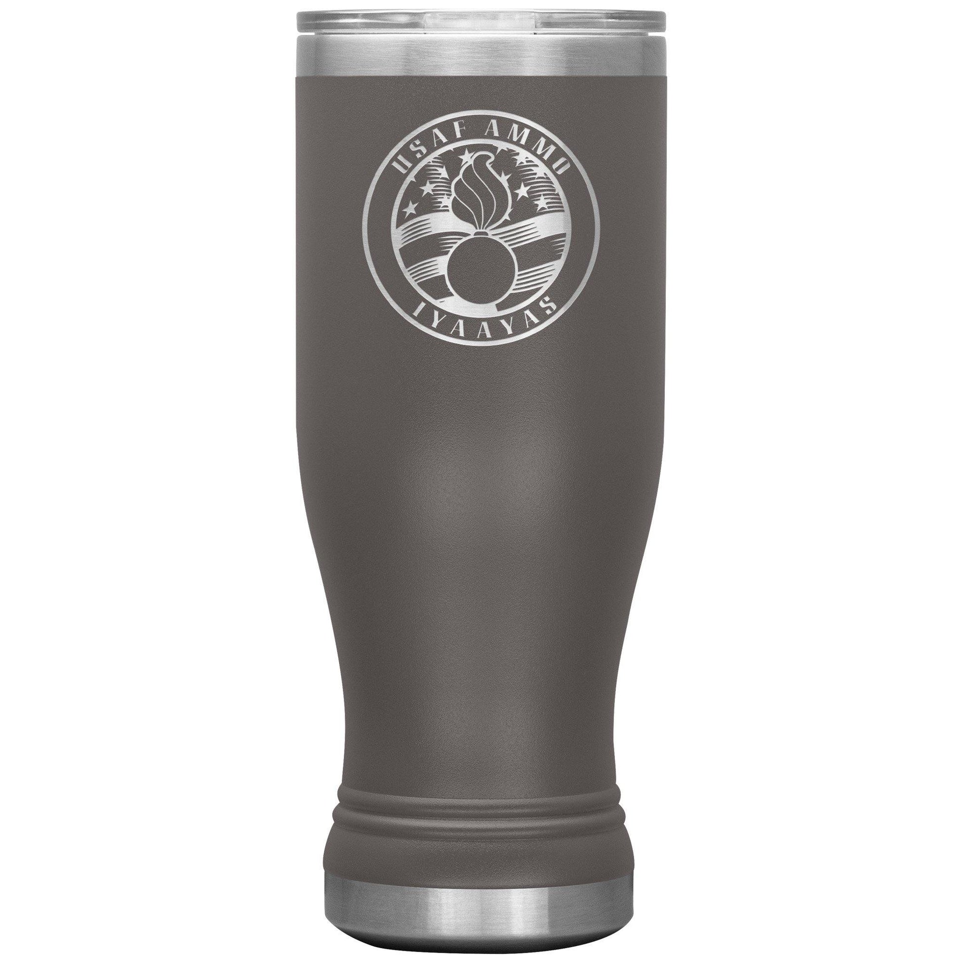 USAF AMMO IYAAYAS Pisspot American Flag Circle Logo 20oz tumbler - AMMO Pisspot IYAAYAS Gear