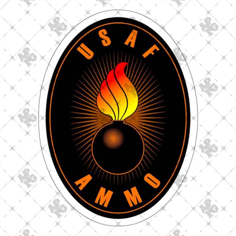 USAF AMMO Pisspot Black Orange Oval Shaped Outdoor and Indoor Vinyl Kiss Cut Stickers - AMMO Pisspot IYAAYAS Gear