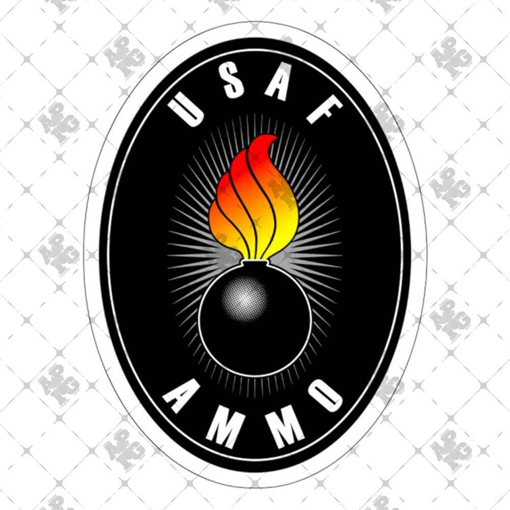 USAF AMMO Pisspot Black White Oval Shaped Outdoor and Indoor Vinyl Kiss Cut Stickers - AMMO Pisspot IYAAYAS Gear