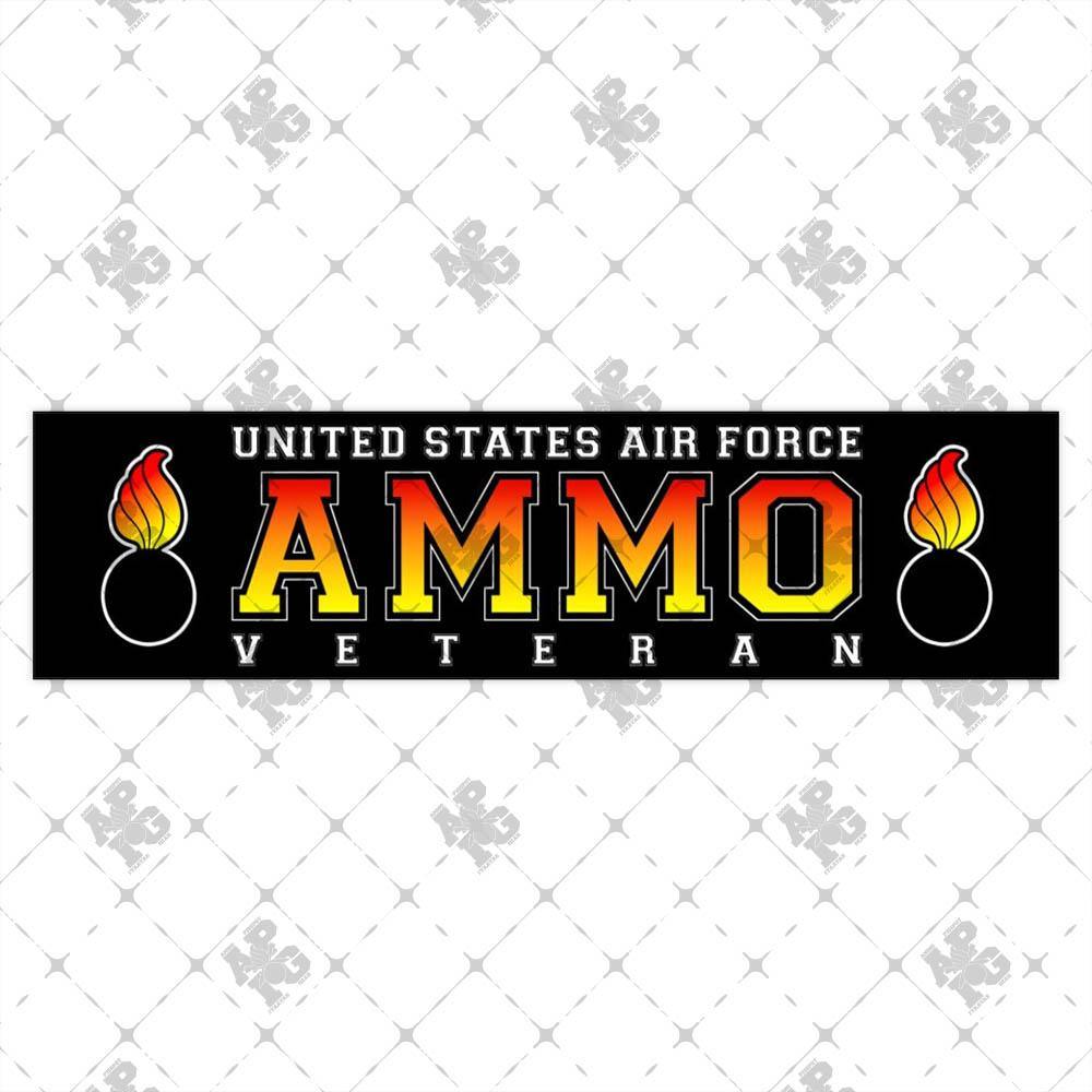 USAF AMMO Veteran Flaming Word and Pisspots Munitions Heritage Bumper Stickers - AMMO Pisspot IYAAYAS Gear