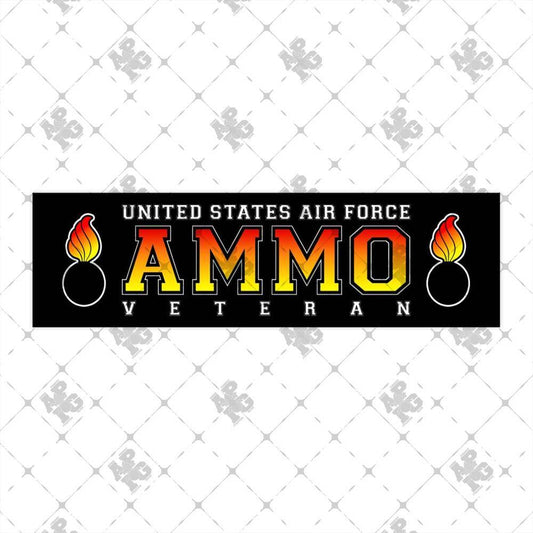 USAF AMMO Veteran Flaming Word and Pisspots Munitions Heritage Bumper Stickers - AMMO Pisspot IYAAYAS Gear