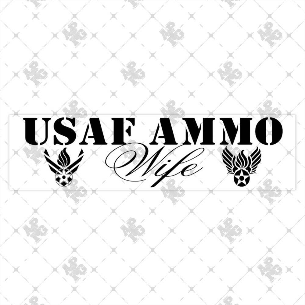 USAF AMMO Wife AF Vector and Hap Arnold Logos Combined With Pisspots Munitions Heritage Bumper Stickers - AMMO Pisspot IYAAYAS Gear