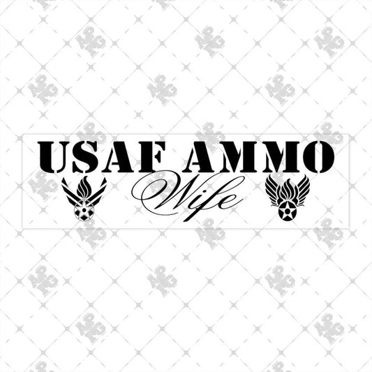USAF AMMO Wife AF Vector and Hap Arnold Logos Combined With Pisspots Munitions Heritage Bumper Stickers - AMMO Pisspot IYAAYAS Gear